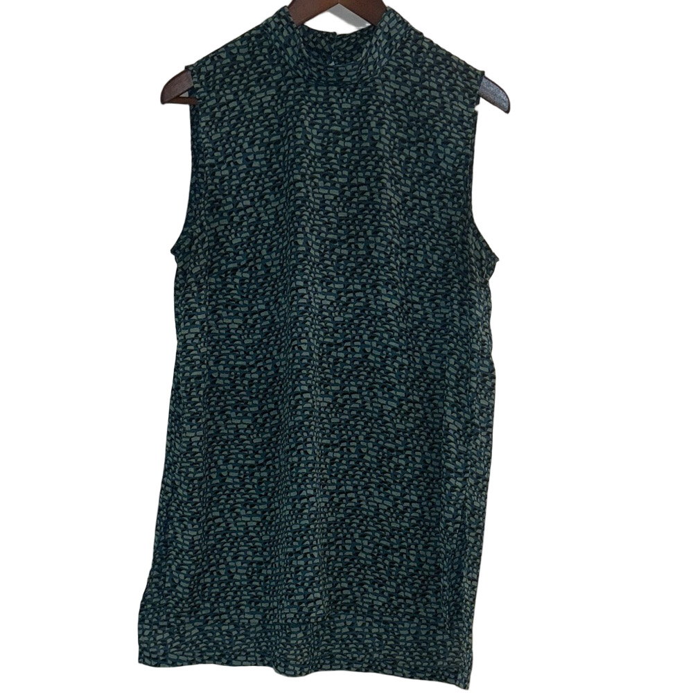 Prologue Sleeveless Blue Patterned Top | Size L
